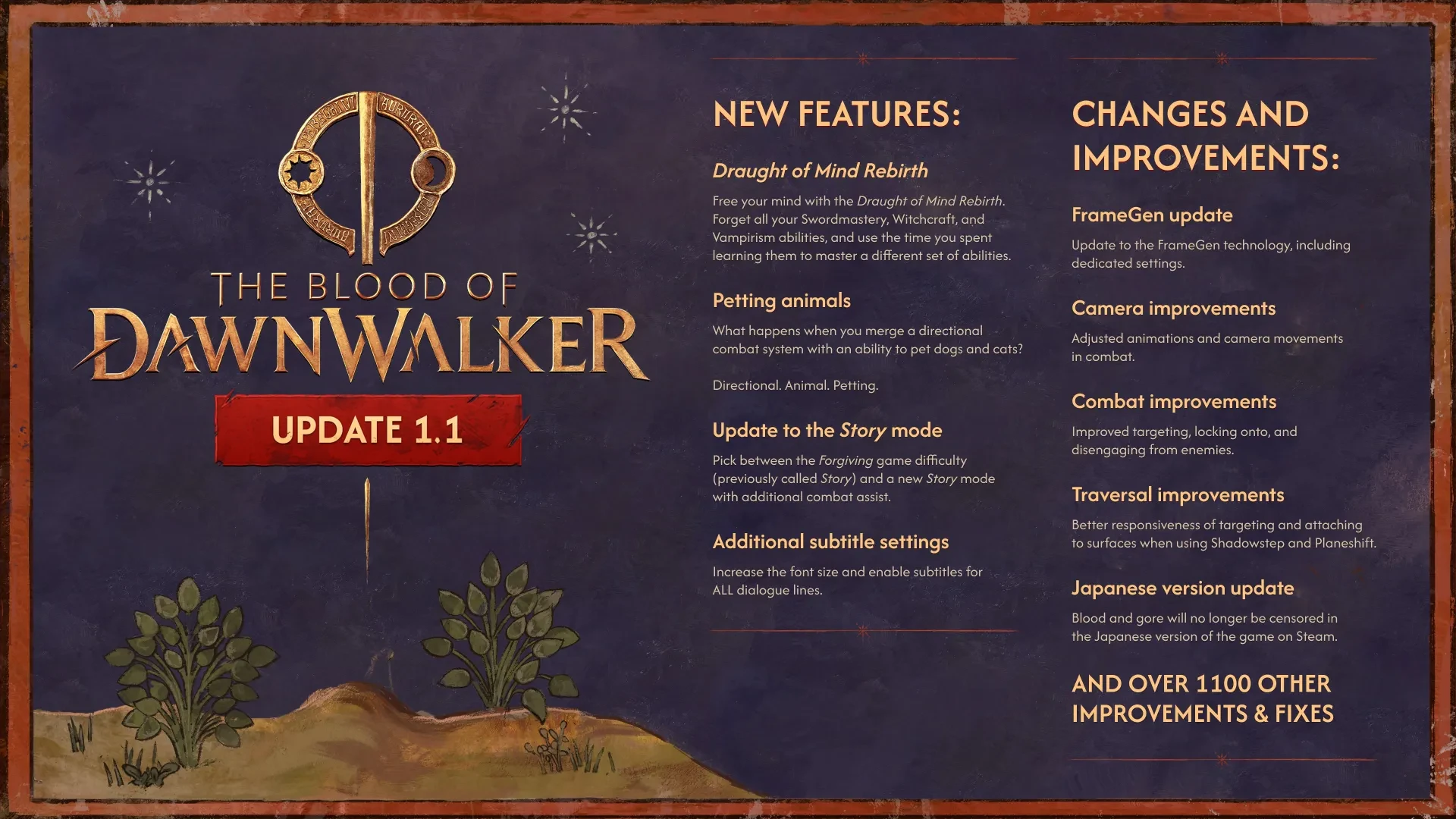 Обновление Blood of Dawnwalker позволит отменять ошибки и погладить собаку — изображение 1